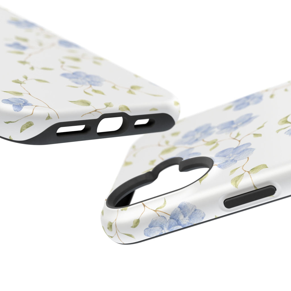 Customizable: Blue Floral Impact-Resistant Phone Case