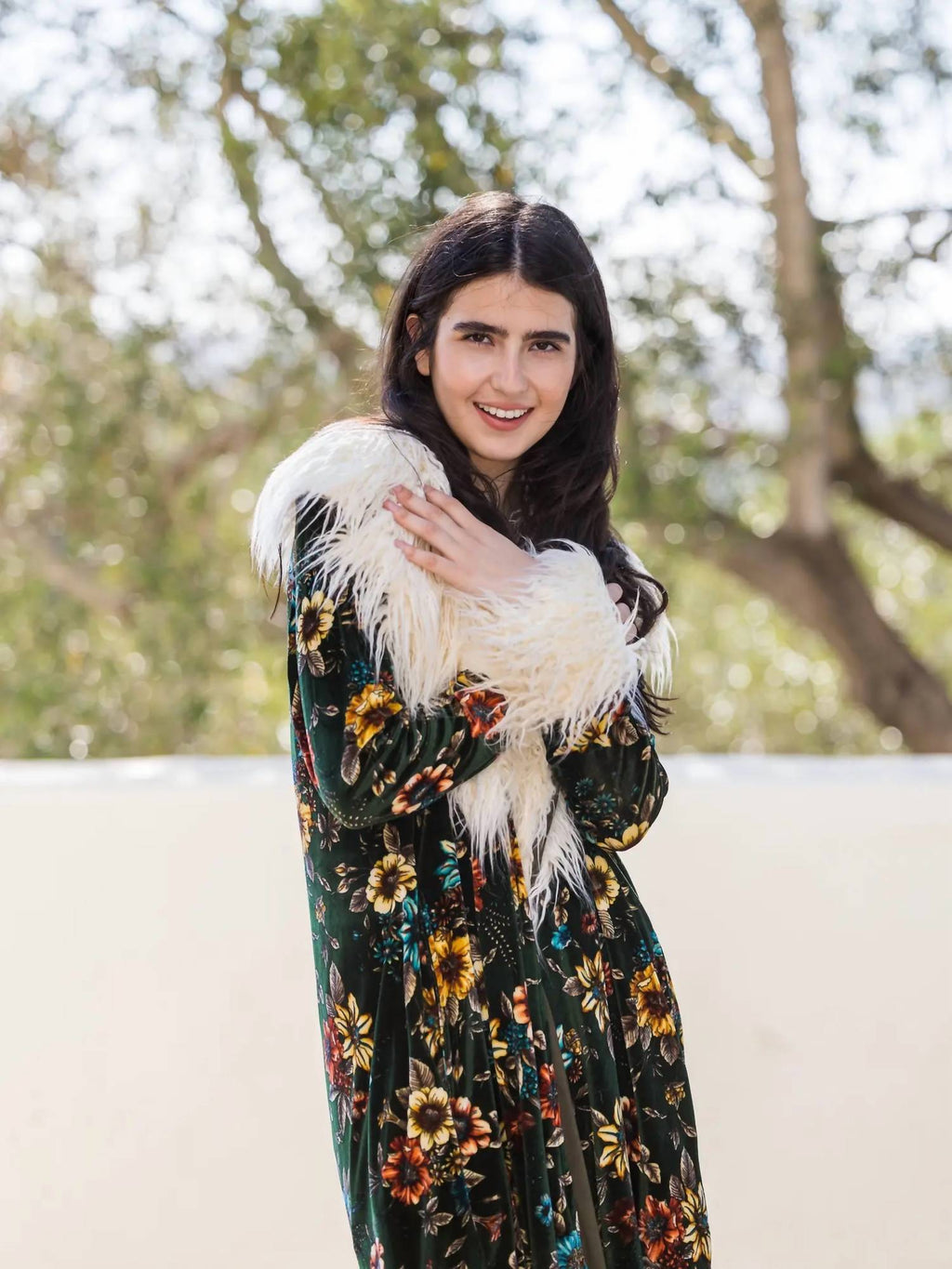 Penny Pine Blossom Faux Fur Jacket