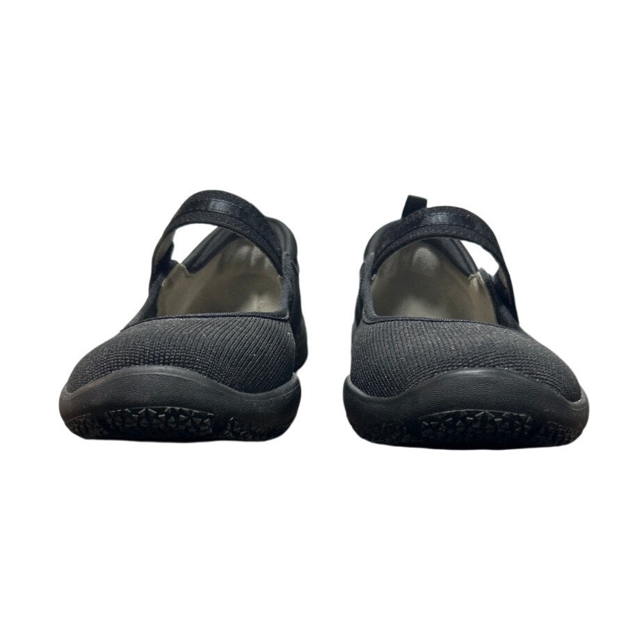 JSport Womens Size 7.5 Black Fabric Hook Loop Closure Melody Mary Jane Shoes