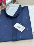 Dark blue cotton kurta set