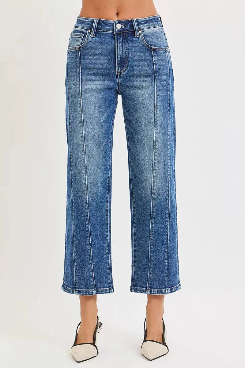 RISEN Jeans - High Rise Crop Straight Jeans