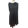 London Times Womens Plus SIze 20W Sleeveless Floral Twist Formal Black Dress