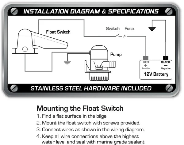 T-H Marine Bilge Pump Float Switch