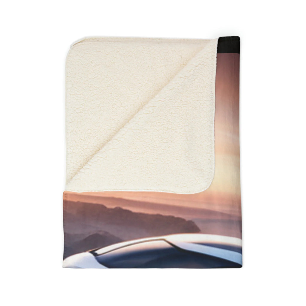 Futuristic Space Car Fleece Sherpa Blanket - Kids Edition