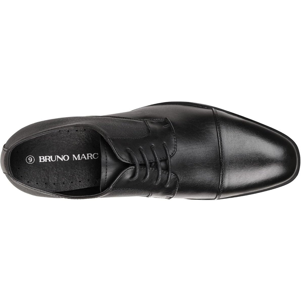 New Bruno Marc Mens Size 9 Black Lace Up Faux Leather Oxford Dress Shoes