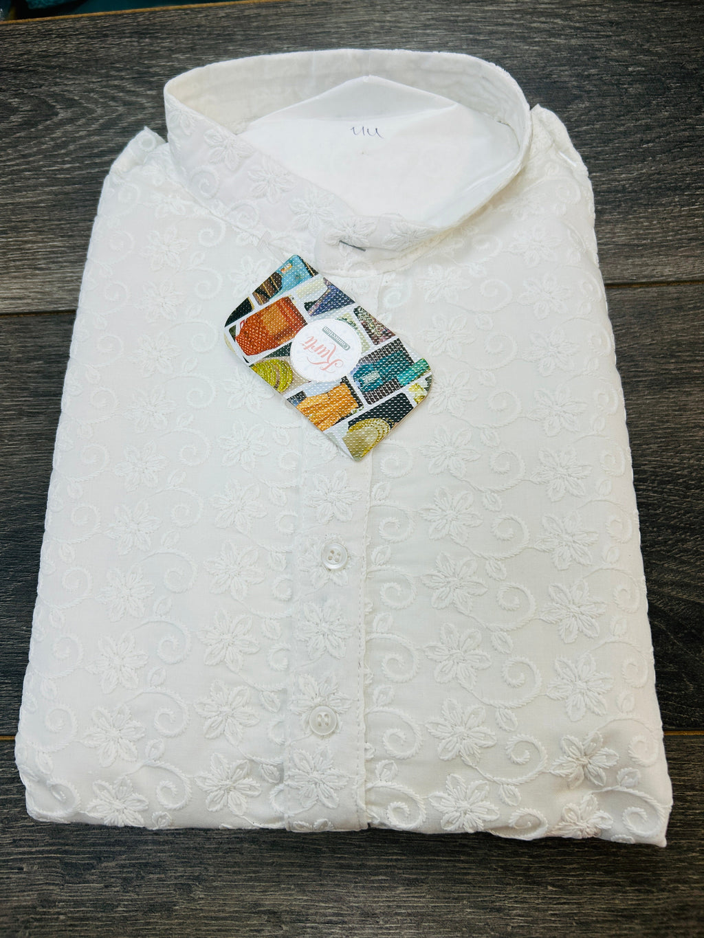 White chikankari cotton kurta pajama