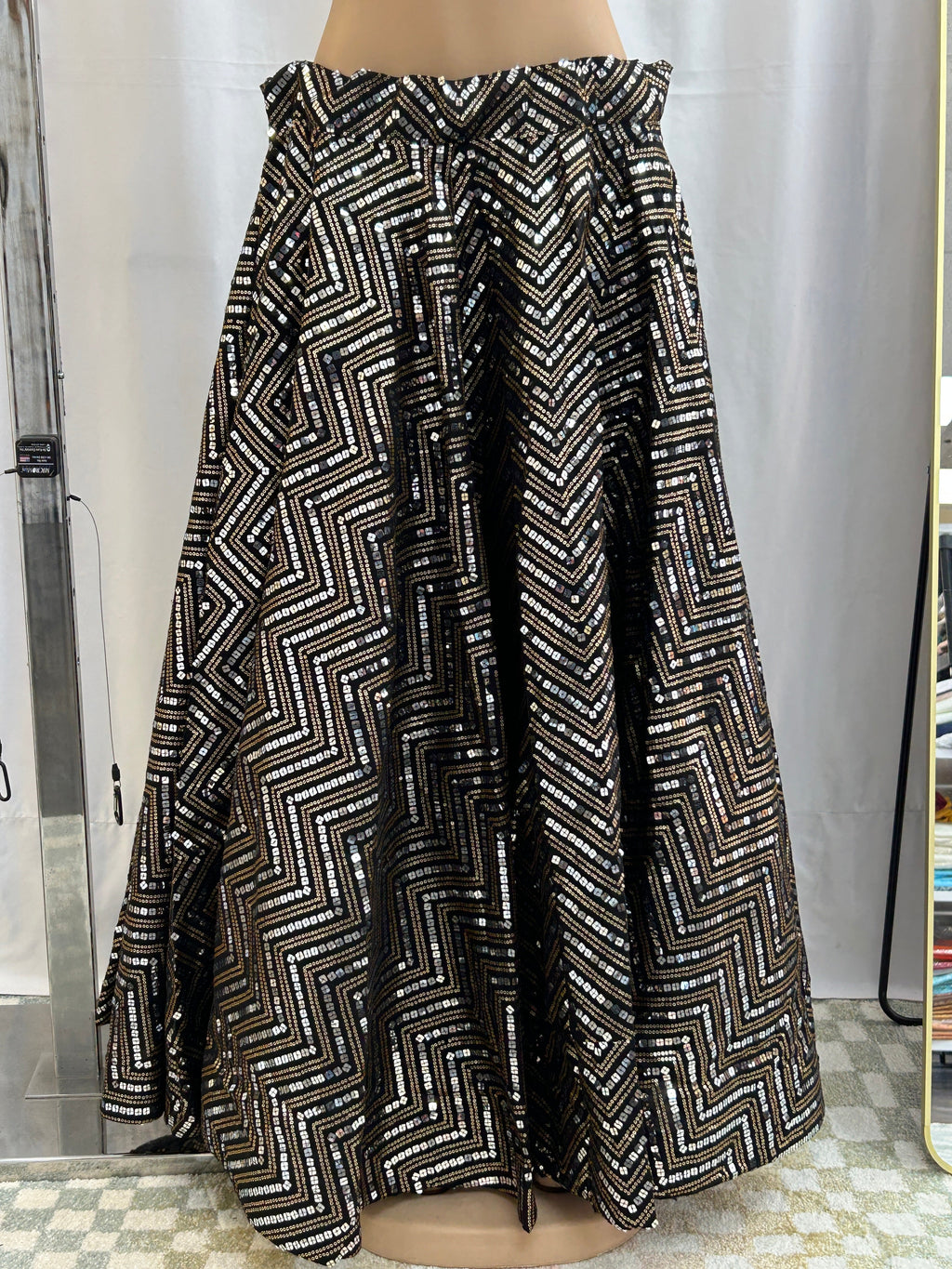 Black sequin lehenga