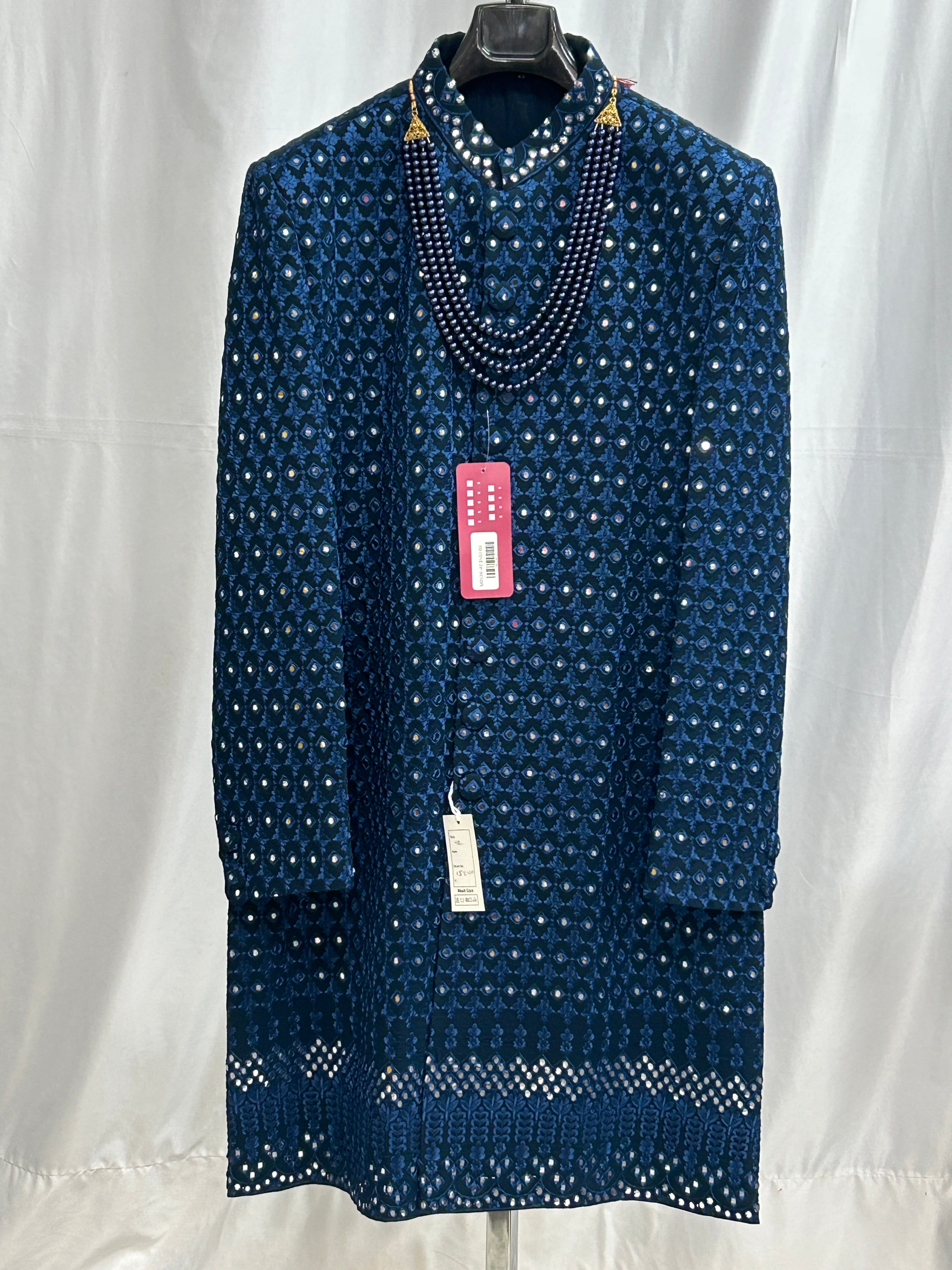 Navy Blue sherwani set/ Mens kurta