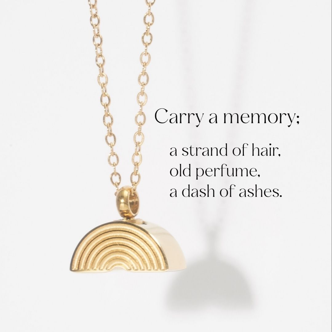 Rainbow - Memorial Necklace for Human Ashes - Gold