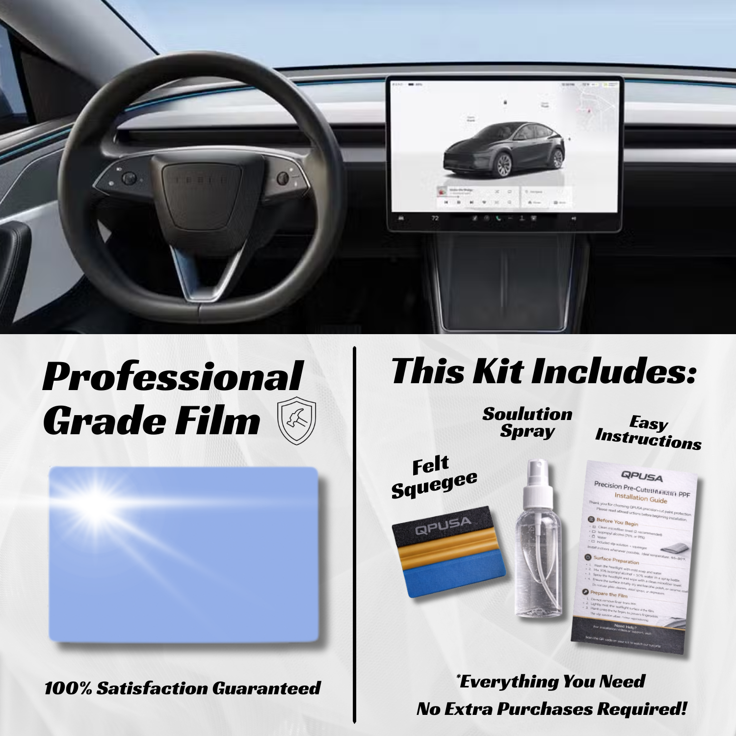 Tesla Model Y Screen Protector PPF Kit (2020-2025)