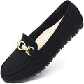 Cvistpieo Womens Size 7.5 Black Faux Suede Slip On Loafers Business Casual Shoes