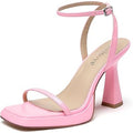 Reitoye Womens Size 10 Bubble Gum Pink 4" Heel Open Toe Ankle Strap Sandal Shoes