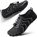 Seekway Mens Size 9 Black Gray Lace Up Non Slip Barefoot Aqua Socks Water Shoes