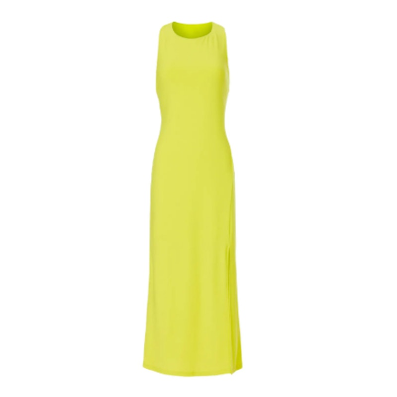 Slate & Willow Womens XL Lime Sleeveless Hourglass Crew Neck Lined Maxi Dress