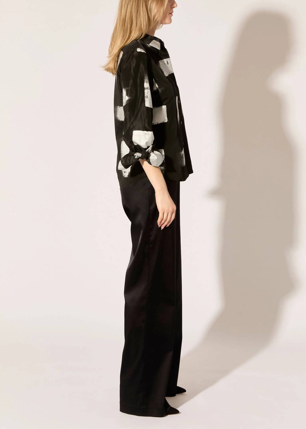 Stretch Satin Stovepipe Pants