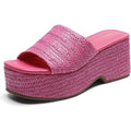 Dream Pairs Womens 8.5 Hot Pink Open Toe 3" Platform Espadrille Sandal Shoes