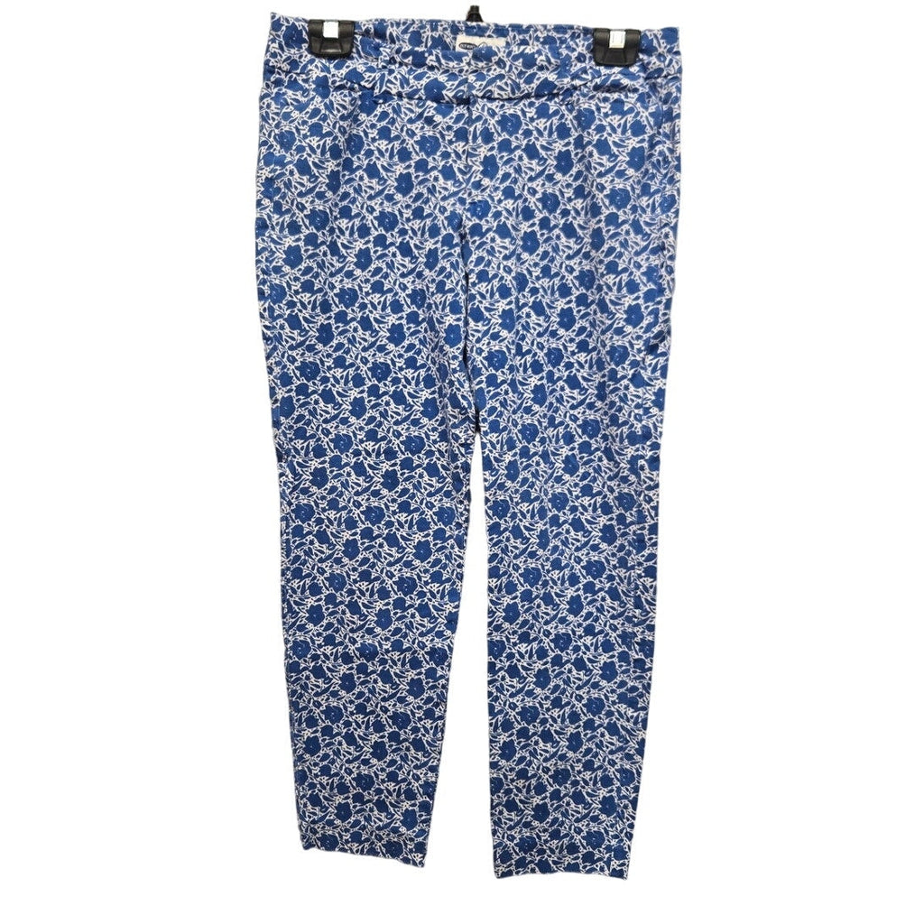 Old Navy Womens 8 Pixie Stretch Cotton Floral Latch & Eye Jeans w Faux Pockets