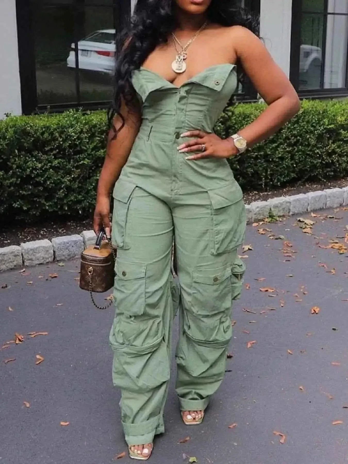 Tube Snap Down : Cargo Jumpsuit