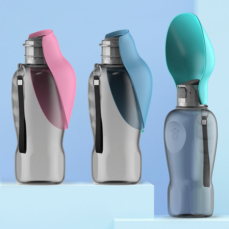 Portable Dog Water Bottle 800ml – Leakproof Foldable Pet Travel Water Dispenser with Drinking Bowl for Walking & Hiking