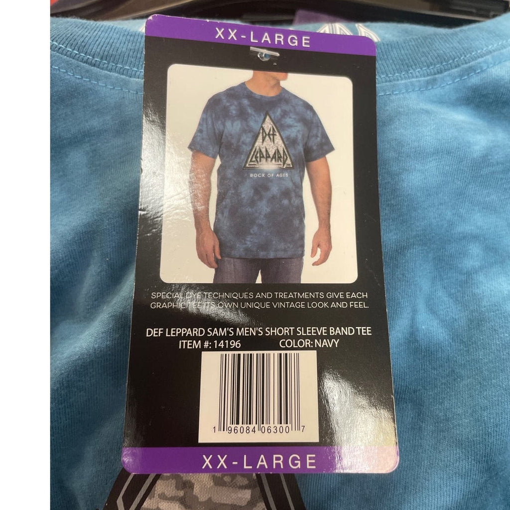 New Def Leppard Mens XXL Short Sleeve Tie Dye Rock of Ages PolyCotton Tee Shirt