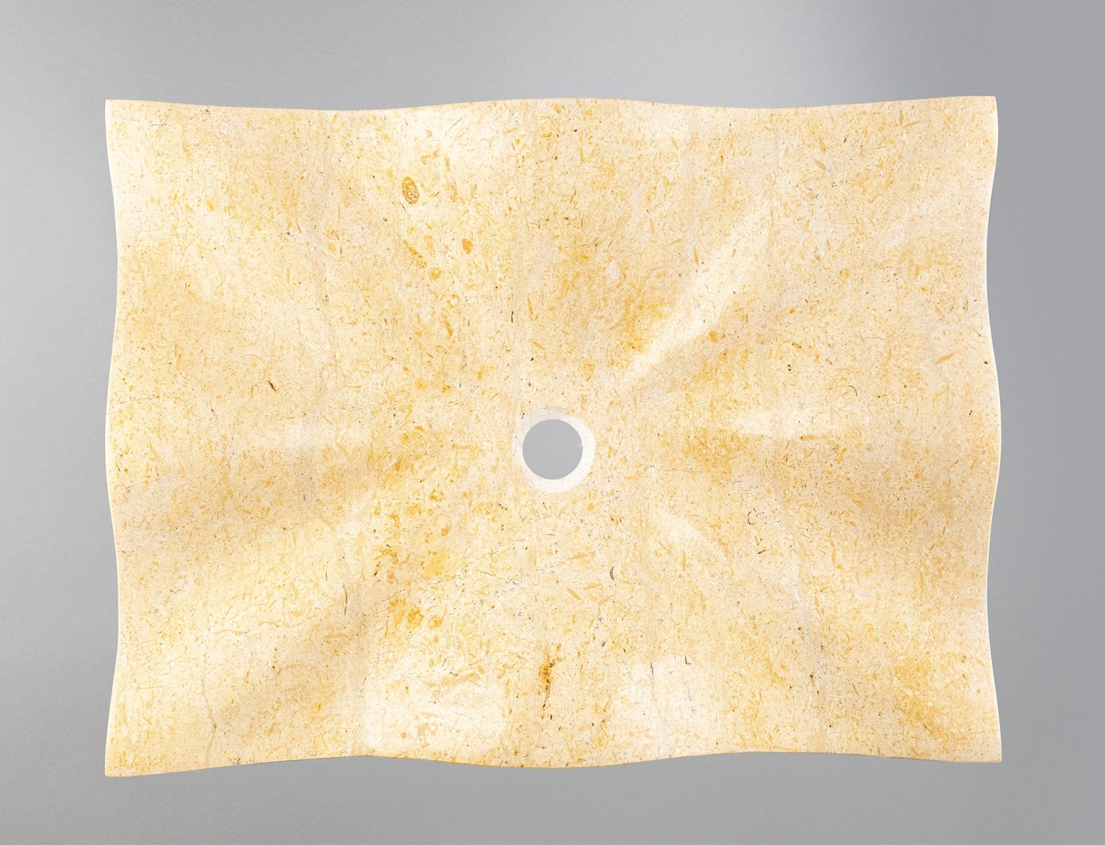 Marble Sink – Luxury Stone Sink Bathroom Basin (45x60x13 cm), Handcrafted Natural Beige Marble Vanity Bowl