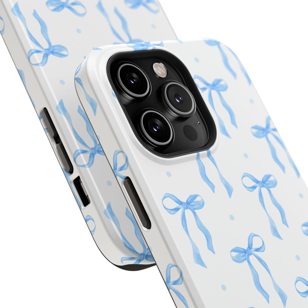Customizable: Chic Blue Coquette Bow Impact-Resistant Phone Case
