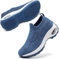 STQ Womens 7.5 Blue Fabric Mesh Slip On Lightweight Arch Support Walking Shoes