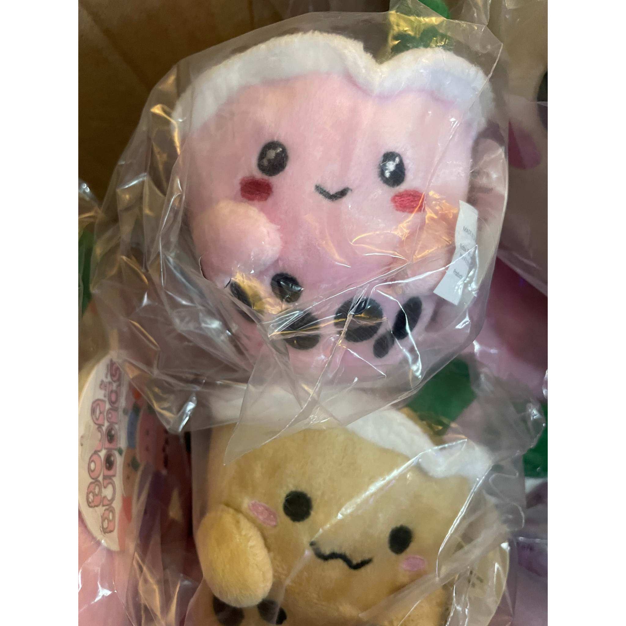 ABC Boba Tea Plush Pink Berry Cute Stuffed Animal Toy for Wallet, Backpack or Purse 5"