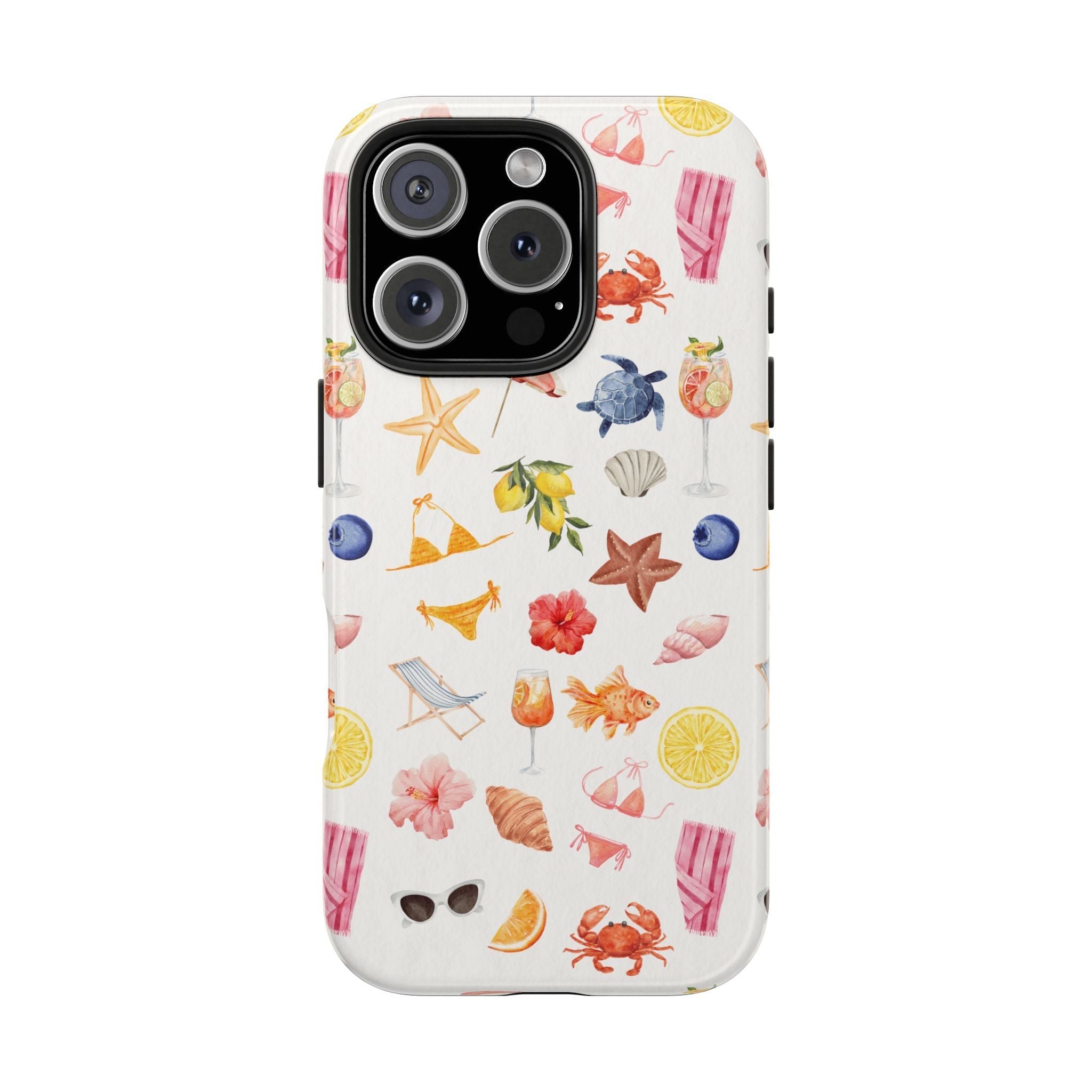 Customizable: Tropical Summer Phone Case, Vivid Coastal Design, Perfect Gift for Beach Lovers, Vacation Memories, Durable Tough Cases