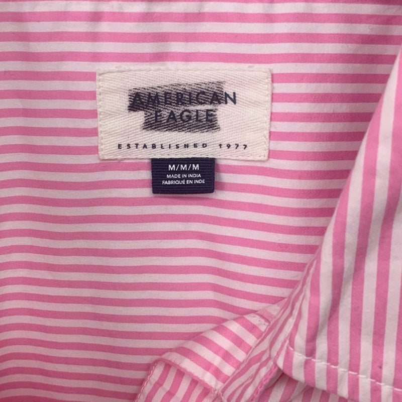 2 New American Eagle Womens Medium Striped Long Sleeve Collared Button Up Shirts