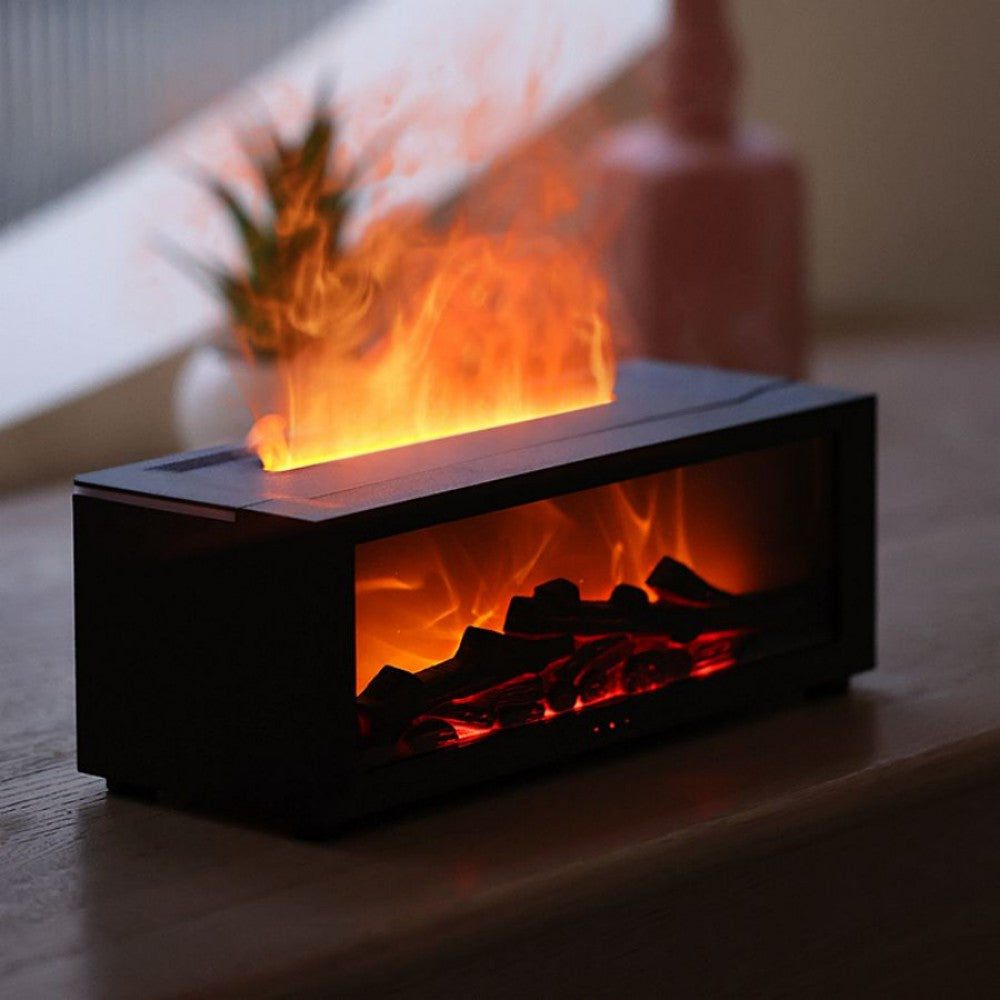 Fireplace Flame Humidifier – Ultrasonic Aromatherapy Diffuser with Realistic Fire Simulation
