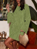 Cutout Back Flare Sleeve Dress