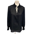 Ann Taylor XXS Lightweight Long Sleeve Ruffled Collar Smocking Sleeve Blouse