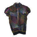 LK & JNS DEW Womens Medium 100% Cotton Short Sleeve Striped Full Zip Jacket
