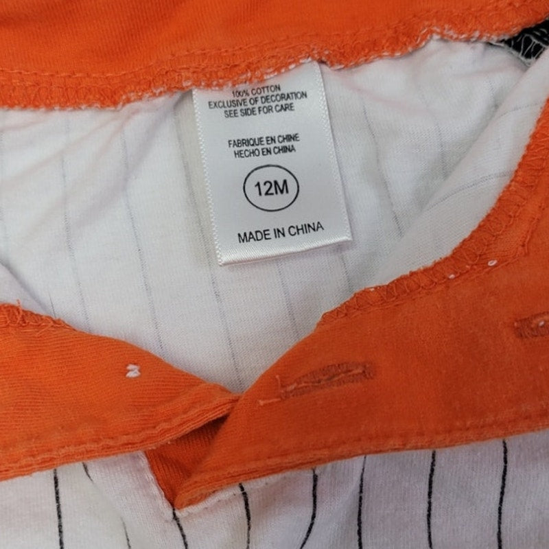 Harley Davidson Baby 12 Months Short Sleeve Pin Striped 1/4 Button One Piece