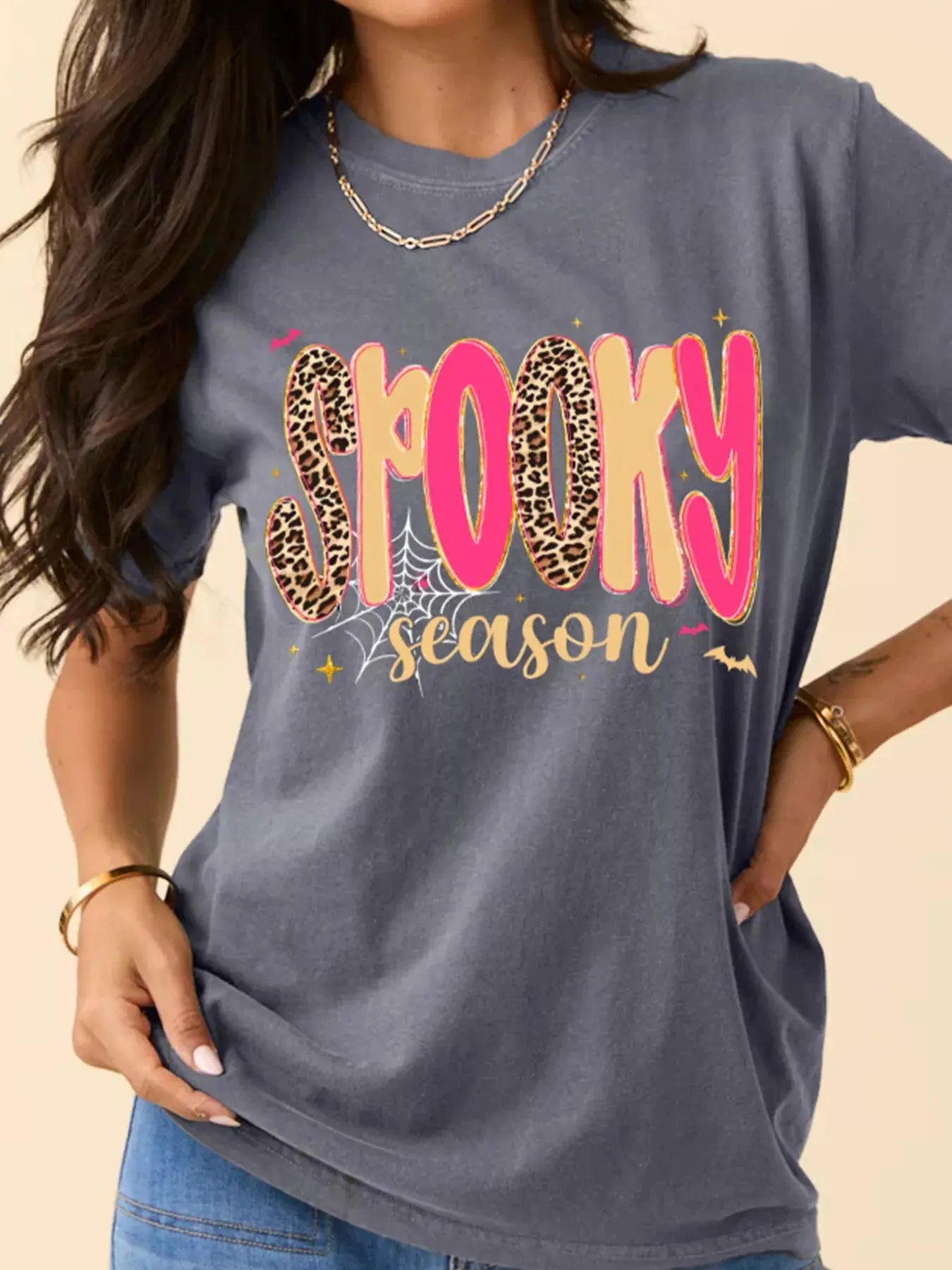 Plus Size Spooky Season Halloween Graphic T Shirt
