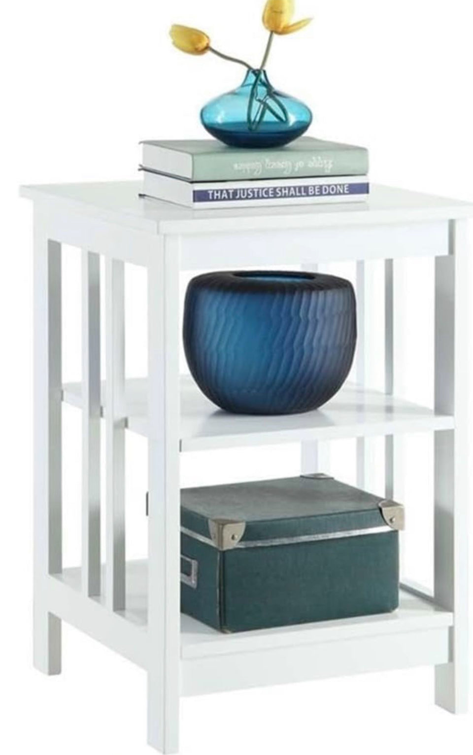 Open box Convenience Concepts Mission End Table with Shelves, White