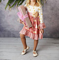 Girls Winter Holiday Christmas Tree Rosette Dress