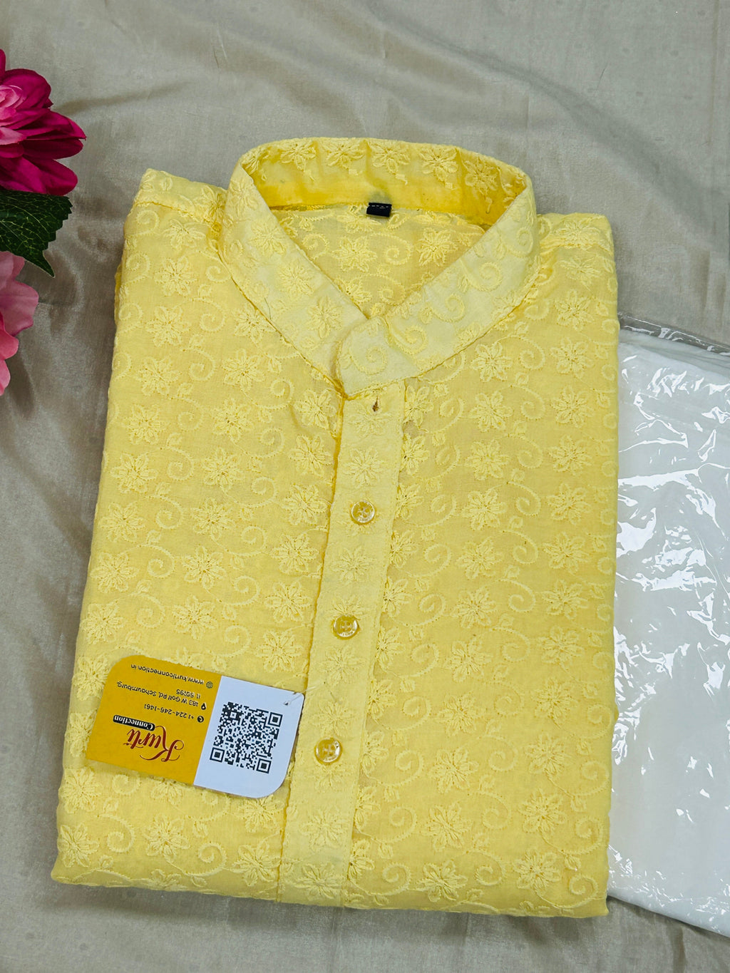 Size 48 : plus size cotton chikankari Kurta set