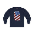 Distressed American Flag Long Sleeve Tee