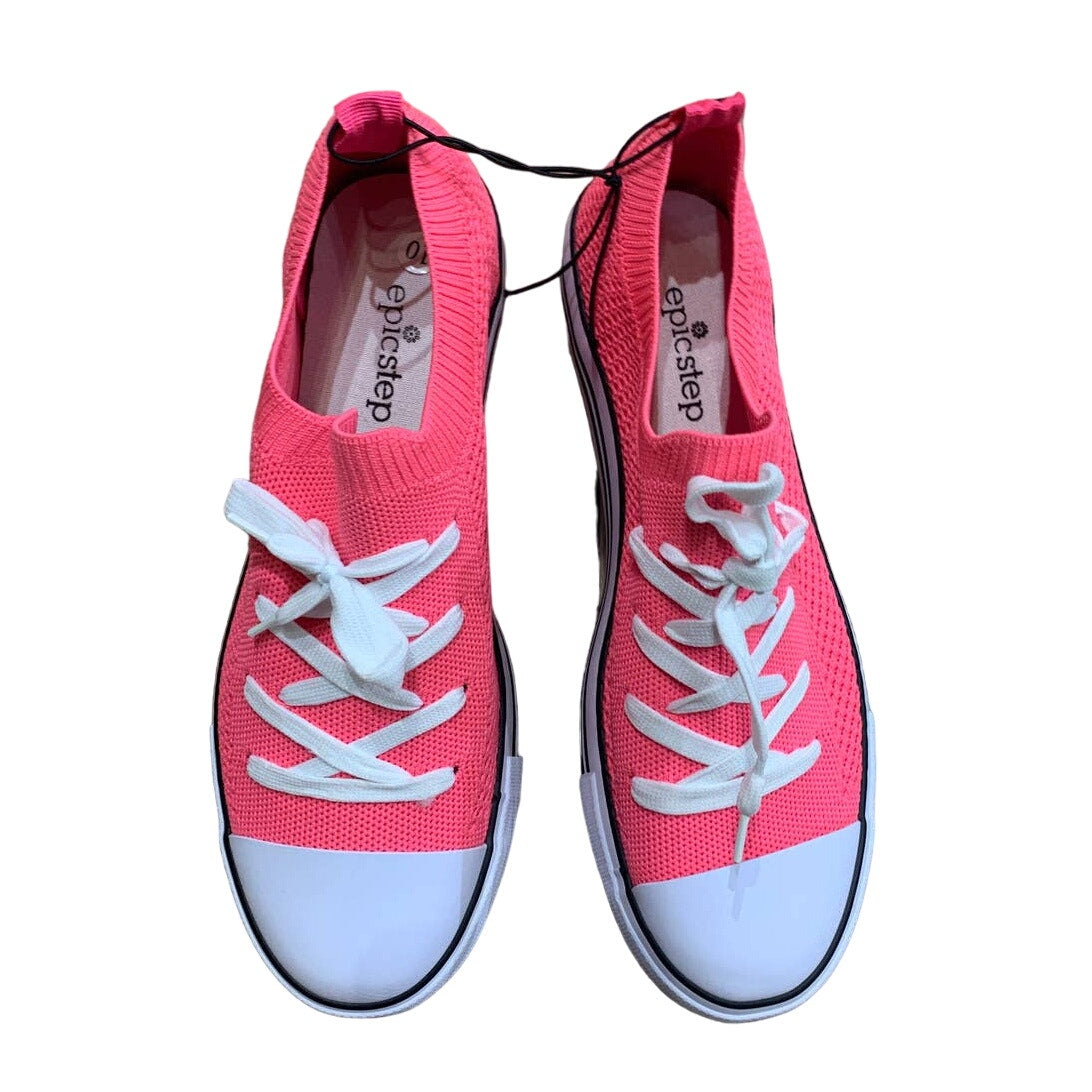 New Epicstep Ladies Size 10 Hot Pink Low Stretchy Mesh Sneakers Tennis Shoes