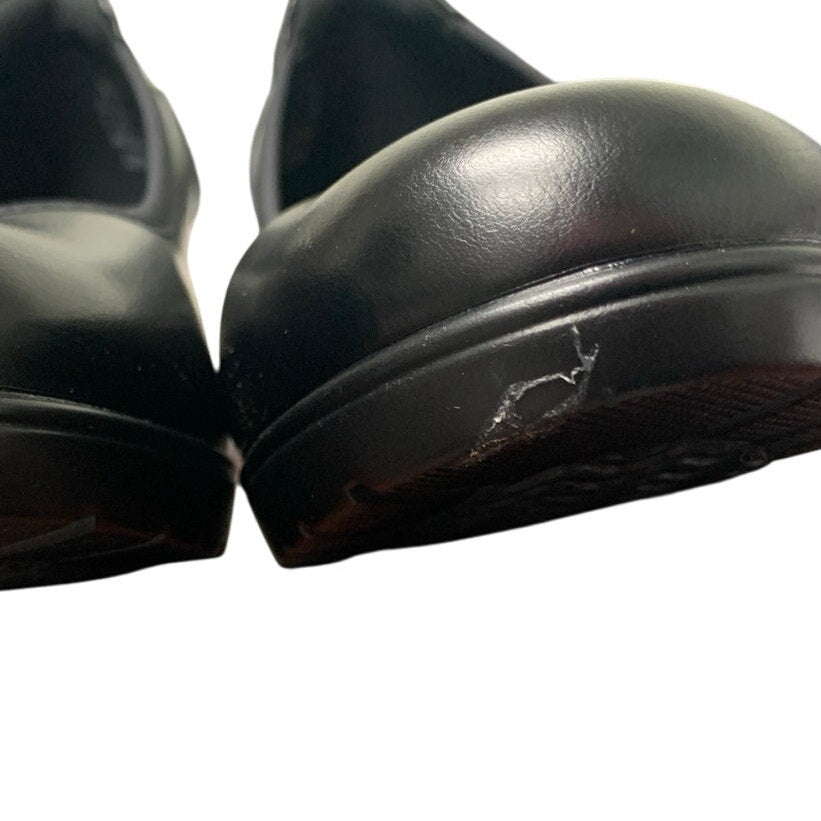 New Dream Pairs Womens Size 9W Wide Black Faux Leather 2.75" Heel Shoes w Flaw