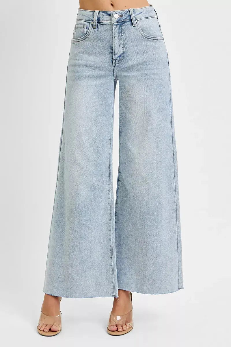 Plus Size High Rise Ankle Wide Palazzo RISEN Jeans