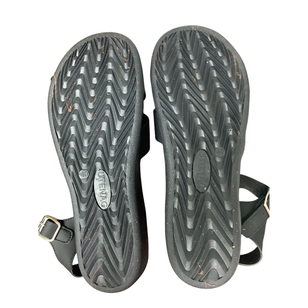 Utenag Womens Size 9.5 Black Open Toe Buckle Strap Comfort Flat Walking Sandals