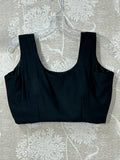 Black sleeveless blouse