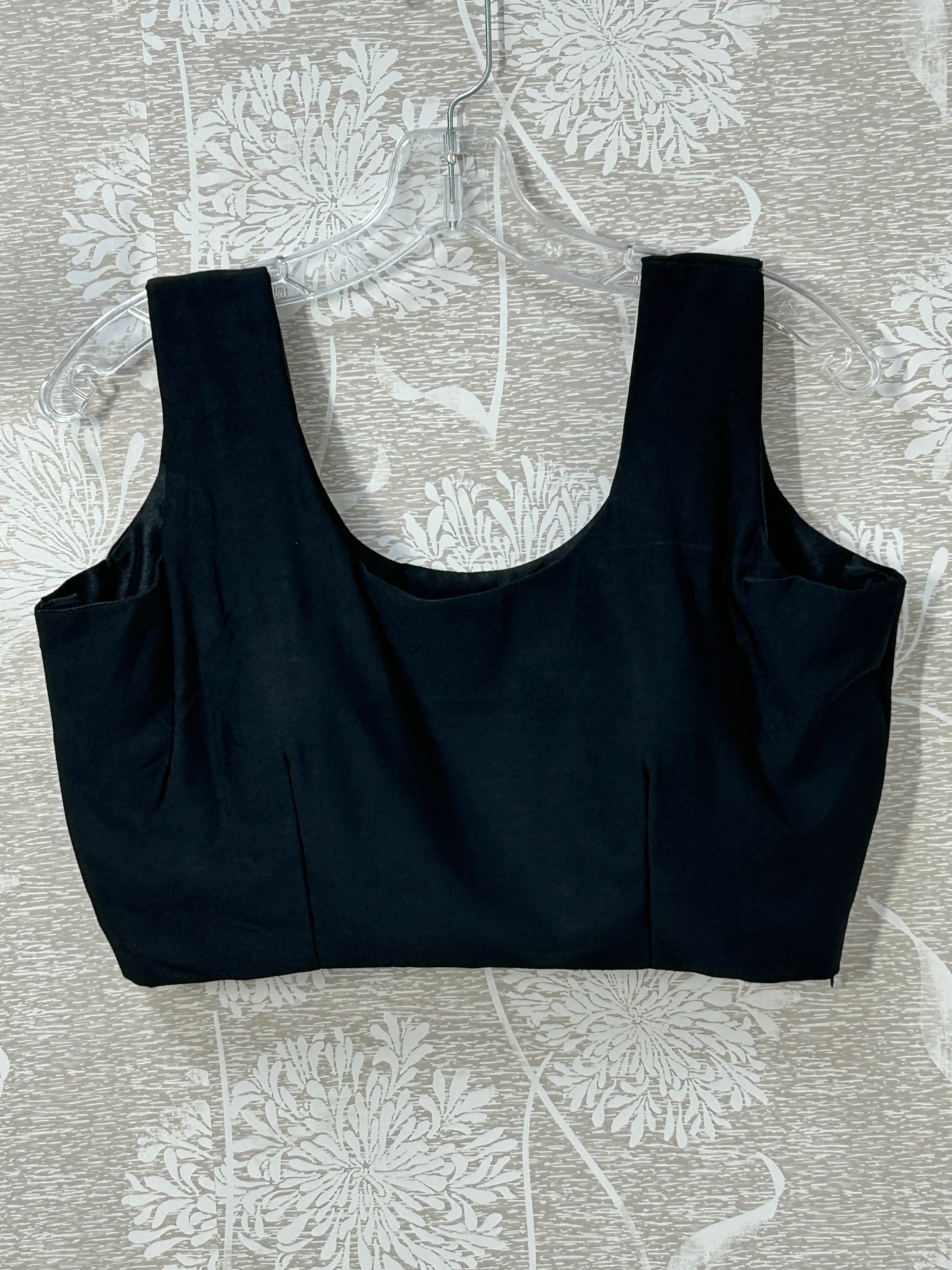 Black sleeveless blouse