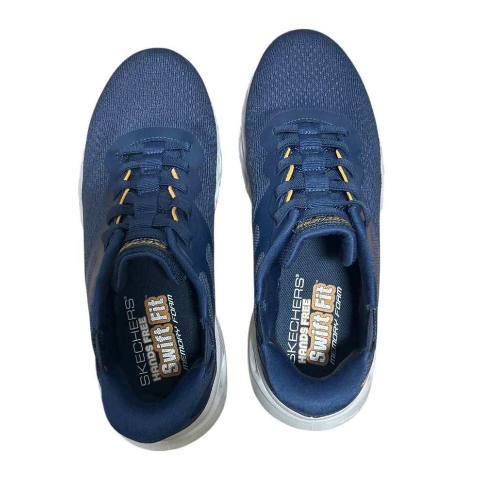 Skechers Mens 10.5 Navy Blue Mesh Hands Free Swift Fit Slide On Athletic Shoes