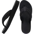 New Coface Womens Size 7 Black Thong Woven Strap Slide On Flip Flop Sandal Shoes