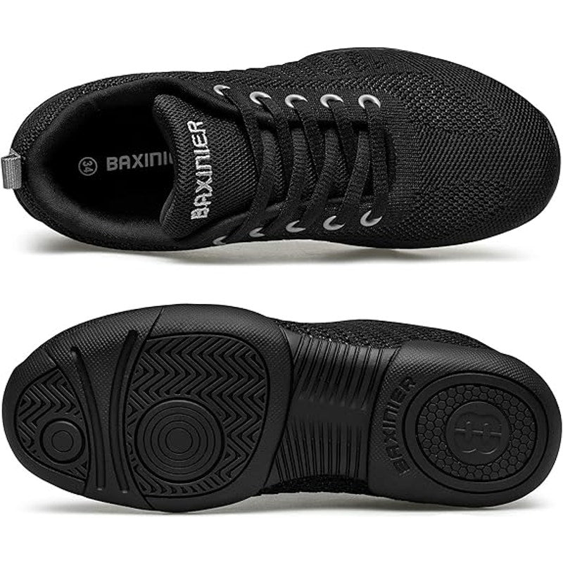 New Baxinier Women Size 7.5 Black Lace Up Breathable Cheerleading Athletic Shoes