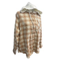 New Time and Tru Womens Small Long Sleeve Plaid Flannel Cotton Blend Hoodie